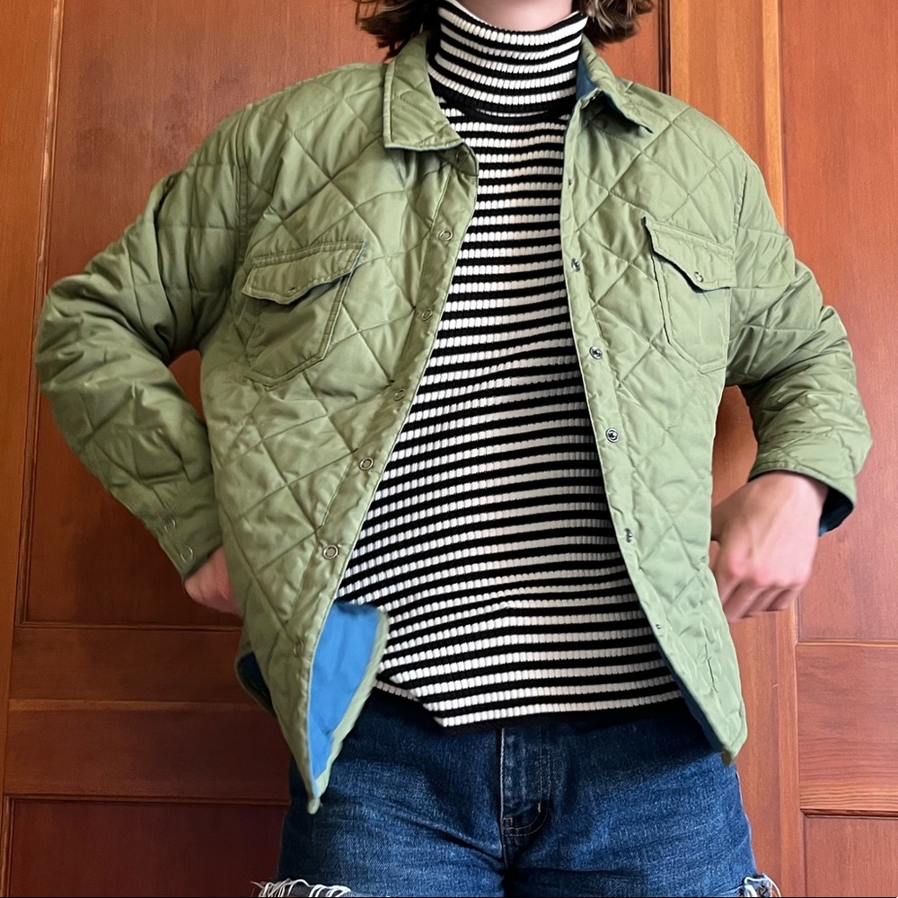 Vintage Sage Green Quilted Jacket